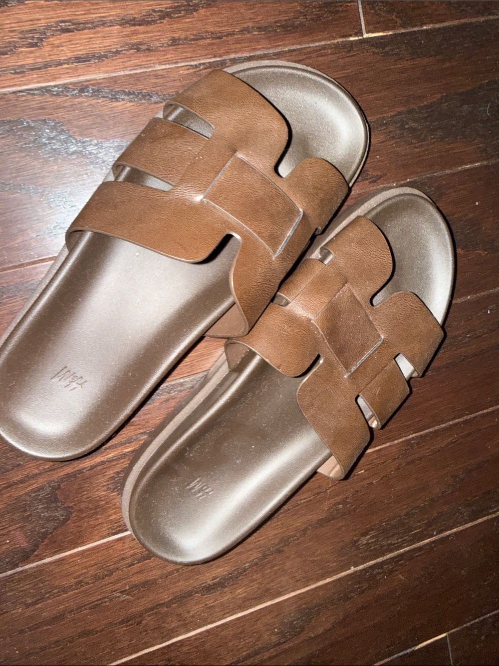 H&M Brown Slide Sandals
